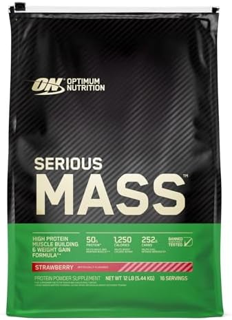 Serious Mass Strawberry Weight Gain Protein Powder (Порошок) | 12 lbs Optimum Nutrition