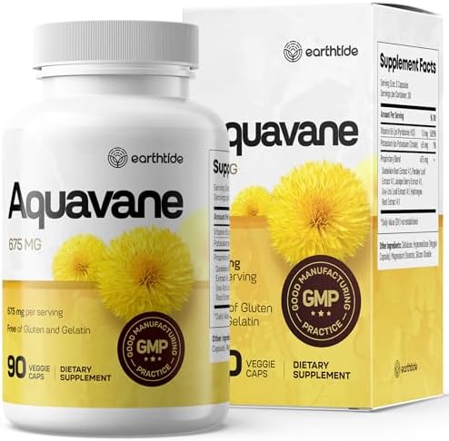 Aquavane Natural Diuretic Relief for Swollen Feet, Ankles, & Legs - Potent Herbal Water Pills for Water Retention, Swell No More with Powerful Extracts, Ideal for Reducing Leg & Foot Swelling Earthtide