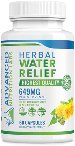 Herbal Water Relief Diuretic Pills with Dandelion and Potassium Advanced Nutrition Labs