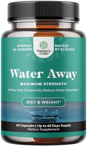 Water Away Supplement for Fast Bloating and Swelling Relief Pure Natural Diuretic Pills Reduce Water Retention Support Weight Loss Boost Energy Levels Nature Bound