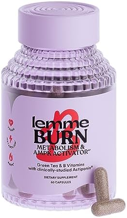 Lemme Burn - Metabolism, Belly Fat Burning + AMPK Activating Supplement for Men & Women w/Clinically Studied Actiponin Gynostemma, Green Tea Extract, Vitamins B6 & B12 - Vegan, Gluten Free, 60 Count Lemme