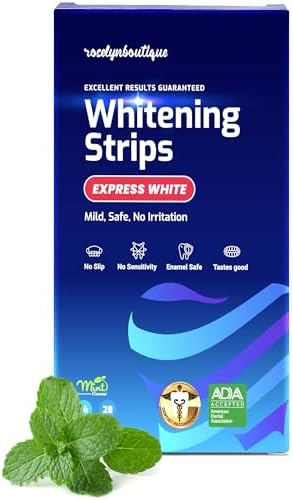 Whitening Strips Care Enamel Safe Natural Teeth Whitener Kit for Men Women (Mint 28 Strips) Roselynboutique