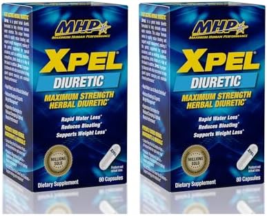 MHP Xpel Maximum Strength Diuretic Capsules (Капсулы), 80 Count (Pack of 2) (Packaging May Vary) Maximum Human Performance