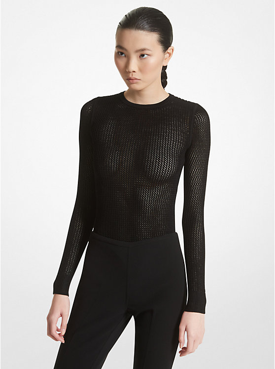 Stretch Viscose Mesh Bodysuit MICHAEL KORS COLLECTION