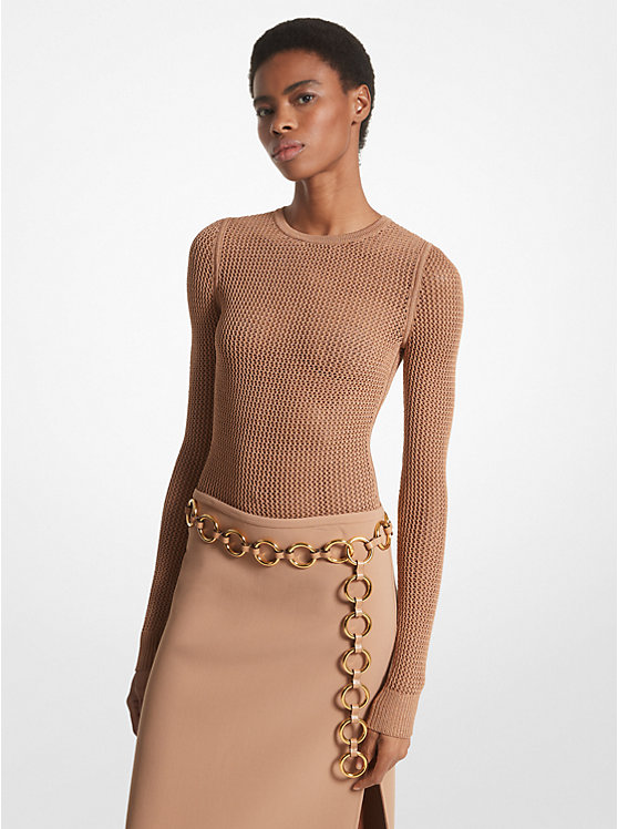 Stretch Viscose Mesh Bodysuit MICHAEL KORS COLLECTION