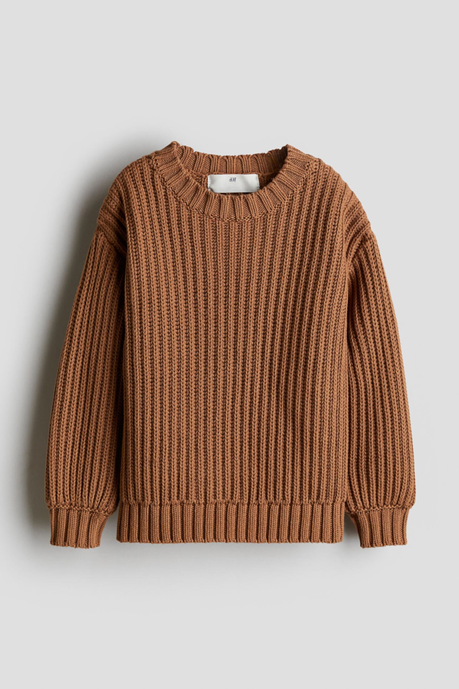 Fringe-Trimmed Rib-Knit Sweater H&M