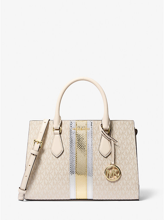 Сумка сэтчел Michael Kors Sheila Medium Signature Logoand Metallic Michael Kors