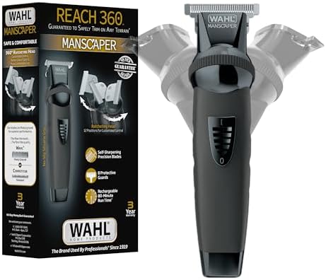 Wahl Manscaper® Reach 360 Ratchet Head Cordless Body and Beard Trimmer for Men with No-Slip Grip for Precise Control During Face, Body, and Manscape Grooming – Model 3025951 Wahl