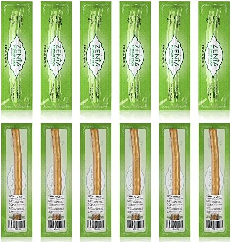 Zenia Sewak Natural Miswak Toothbrush - Vacuum Sealed Natural Flavor Traditional Peelu Toothbrush Stick - for Healthy Gums, Teeth, and Fresher Breath (Pack of 3) Zenia