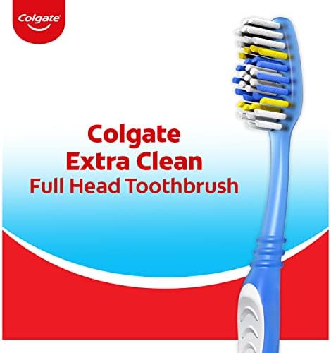 Colgate Extra Clean Toothbrush, Soft Toothbrush for Adults, 3 Count (Pack of 1) Colgate