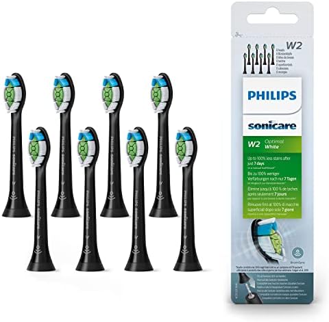 Philips Sonicare Original W2 Optimal White Standard Sonic Toothbrush Heads - 8 Pack in Black (Model HX6068/13) Philips Sonicare