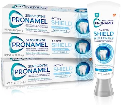 Sensodyne Pronamel Active Shield Whitening Enamel Toothpaste, Cool Mint - 3.4 Ounces x 3 Sensodyne Pronamel