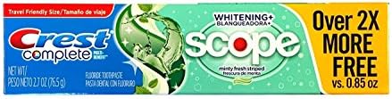 Crest Complete Multi-Benefit Whitening + Scope Minty Fresh Flavor Toothpaste 2.7 Oz (Pack of 4) Crest