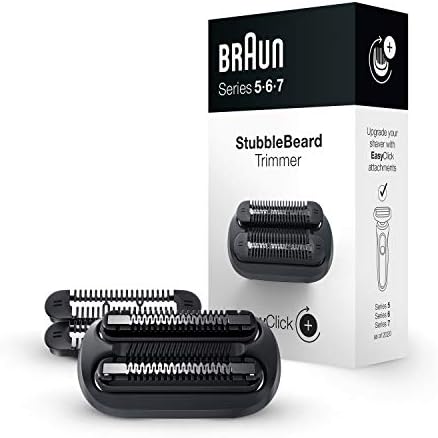 Braun EasyClick Stubble Beard Trimmer Attachment for Series 5, 6 and 7 Electric Shaver 5018s, 5020s, 6075cc, 7071cc, 7075cc, 7085cc, 7020s, 5050cs, 6020s, 6072cc, 7027cs Braun