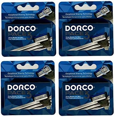 Dorco Pace 3 - Three Razor Blade Shaving System- Value Pack - 16 Cartridges (No Handle) Dorco