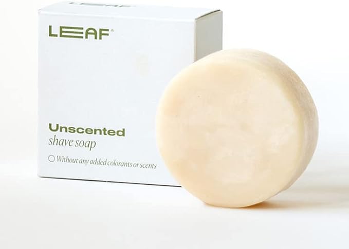 Leaf Shave | Shave Soap Bar - All-Natural, Fragrance-Free Bar Soap for Shaving for Women & Men, 3 oz (Унции) Leaf Shave