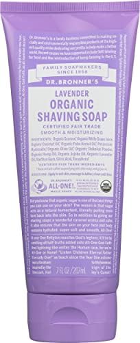 Dr. Bronner's Organic Lavender Shaving Soap, Vegan, Non GMO, 7 Fluid Ounce (Pack Of 1) Dr. Bronner's