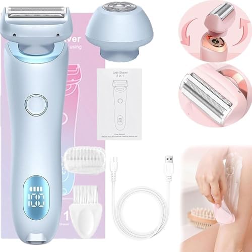 Duskofficial Razor, DuskOfficial The Glide Pro 3.0 Waterproof Electric Razor, Dusk Official Shaver, 2 in 1 Wet & Dry for Leg Arm Underarm Pubic Area, Painless Hair Removal, Removable Head (Blue) Generic