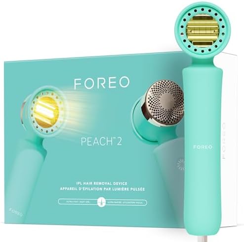 FOREO PEACH 2 IPL Hair Removal Device - Fast & Pain free Permanent Hair Removal - For Full Body & Face - Skin Cooling System - Silicone Shield - Alternative to Laser Hair Removal - Customizable Foreo