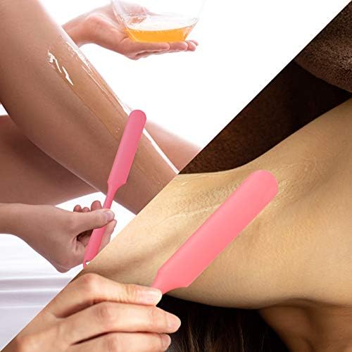 Mudder 3 Pieces Non-stick Wax Spatulas Silicone Spatula Waxing Applicator Hair Removal Sticks Applicator Spatula Reusable Scraper Hard Wax Sticks for Home Salon Body Use (Pink) Mudder