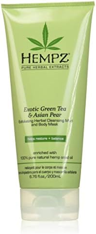 Hempz Exfoliating Herbal Cleansing Mud and Body Mask, Light Green, Exotic Green Tea/Asian Pear, 6.76 Fluid Ounce Hempz