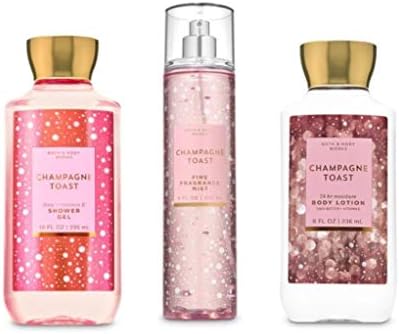 Bath & Body Works - Champagne Toast - Daily Trio - Shower Gel, Fine Fragrance Mist & Super Smooth Body Lotion (Packaging Varies) Bath & Body Works