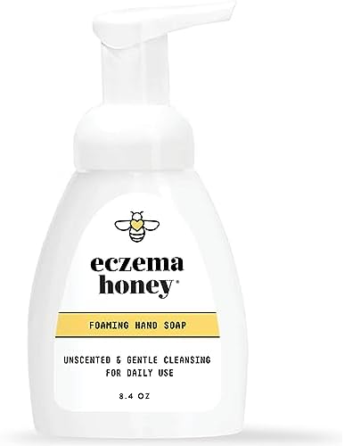 ECZEMA HONEY Gentle Foaming Hand Soap - Gentle Cleanser for Dry Hands - Non-Toxic Unscented Hand Soap - Natural Hand Cleaner for Bathroom & Kitchen - Organic Honey Handwash (8.4 Oz) Eczema Honey