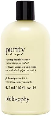 philosophy purity made simple one-step facial cleanser- with meadowfoam seed oil – gently cleanses & melts away dirt, oil & stubborn makeup – paraben free face wash philosophy