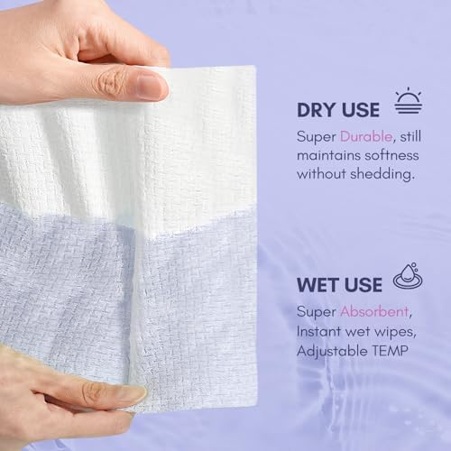 PoeticEHome Clean Towel | Thick & Absorbent | Cotton Face Tissue Biodegradable | Disposable Dry Wipes for Facial Cleansing & Makeup Removing PoeticEHome