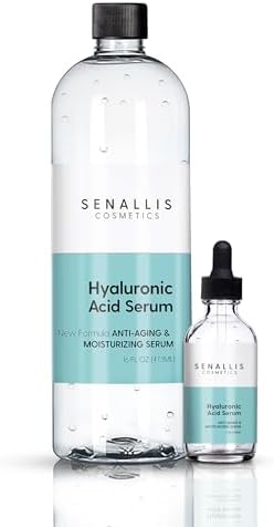 Hyaluronic Acid Serum 2 fl oz, Made From Pure Hyaluronic Acid, Anti Aging, Anti Wrinkle, Ultra-Hydrating Moisturizer That Reduces Dry Skin Manufactured In USA SenAllis Cosmetics