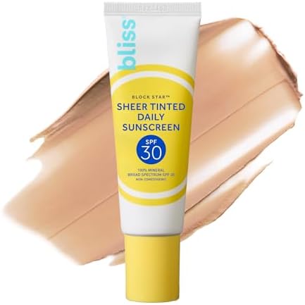 Bliss Block Star Block This Way Duo Tinted Face Sunscreen SPF 30-100% Mineral Broad Spectrum Sunscreen With Zinc Oxide & Titanium Dioxide - Non Greasy Invisible finish Bliss