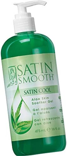 SATIN SMOOTH Satin Cool Aloe Vera Skin Soother Gel | Reduce Redness and Soothe Irritated Skin | Post-Wax Soothing Formula | 16 Fl. Oz. Satin Smooth