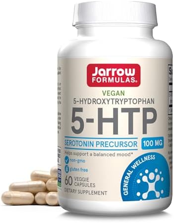 Jarrow Formulas 5-HTP, 100 mg, Serotonin Precursor, 60 Veggie Capsules (Капсулы на растительной основе), 60 Day Supply Jarrow Formulas