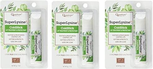 Super Lysine Plus+ ColdStick, SPF 21, Regular 0.18 oz (Унции) (Pack of 3) by Quantum Research Quantum