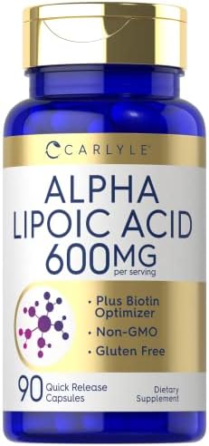 Carlyle Alpha Lipoic Acid 600mg | Plus Biotin Optimizer | 90 Capsules (Капсулы) | Non-GMO & Gluten Free Supplement Carlyle