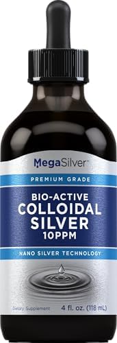 Piping Rock Collodial Silver Liquid Drops (Жидкие капли) | 10 ppm | 4 oz (Унции) | Bio Active Premium Grade | Nano Silver Technology | Non-GMO, Gluten Free Piping Rock