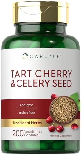 Carlyle Tart Cherry and Celery Seed Supplement | 200 Capsules (Капсулы) | Vegetarian, Non-GMO, and Gluten Free Carlyle