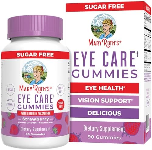 Eye Care Gummies (Жевательные конфеты) by MaryRuth's | Eye Health Vitamins for Adults and Kids | Lutein and Zeaxanthin Supplements | Supplements for Eyes | Vegan | Non-GMO | Gluten Free | 90 Count | 45 Day Supply MaryRuth Organics