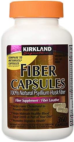 Fiber Capsules (Капсулы) Kirkland Therapy for Regularity/Fiber Supplement, 360 capsules - Compare to the Active Ingredient in Metamucil Capsules KIRKLAND