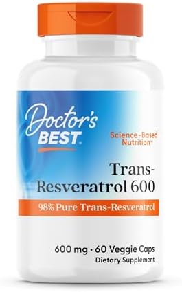 Doctor's Best Trans-Resveratrol 600, Non-GMO, Vegan, Gluten Free, Soy Free, 600 mg, 60 Veggie Caps (Вегетарианские капсулы) (DRB-00416) Doctor's Best