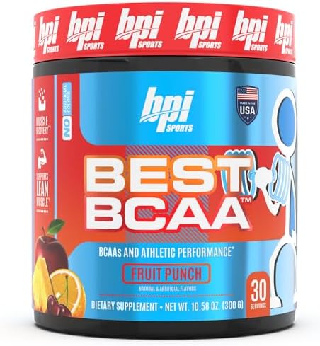 BPI Sports Best BCAA - Building Blocks of Protein and Muscle - Post-Workout Recovery - Weight Loss Support - Fruit Punch, 30 Servings (Порции), 300 grams BPI Sports