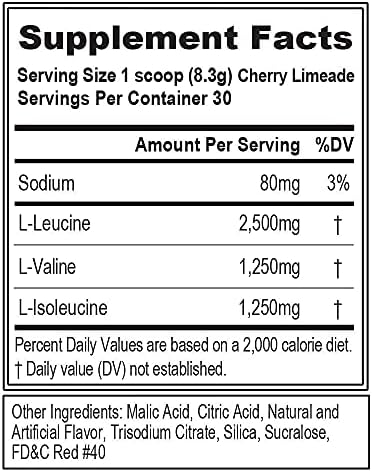 Evlution EVL BCAAs Amino Acids Powder (Порошок) - BCAA Powder Post Workout Recovery Drink and Stim Free Pre Workout Energy Drink Powder - 5g Branched Chain Amino Acids Supplement for Men - Cherry Limeade Evlution