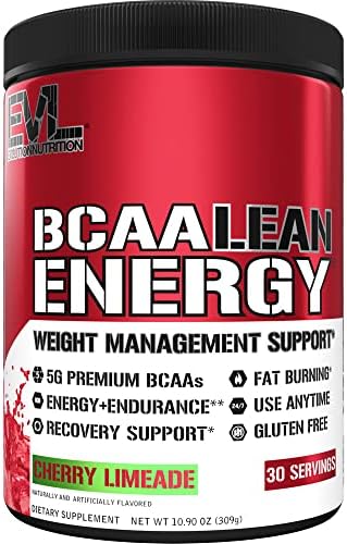 EVL BCAA Lean Energy Powder (Порошок) - Pre Workout Green Tea Fat Burner Support with BCAAs Amino Acids and Clean Energizers - BCAA Powder Post Workout Recovery Drink for Lean Muscle Recovery - Fruit Punch Evlution