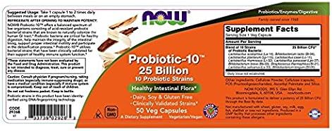 Now Probiotic-10 25 Billion, 50 Count (Pack of 2) NOW Foods