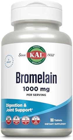 KAL Bromelain Tablets (Таблетки), 1000 mg, 90 Count Kal