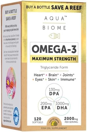 Enzymedica Aqua Biome Fish Oil, Maximum Strength, 120 Count Enzymedica