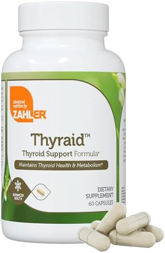 Zahler Thyraid - Thyroid Support Complex with Iodine, Zinc, L-Tyrosine, Ashwagandha, Forskholii - Pure Thyroid Support for Women and Men - Kosher Gluten Free Non-GMO Thyroid Supplement (60 Capsules (Капсулы)) Zahler