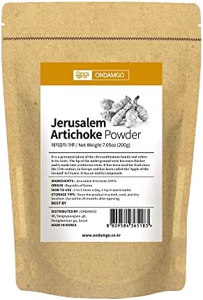 Pure Jerusalem Artichoke Extract Powder (Порошок) 200 Gram Natural Fibers for Smoothie, Drinks, Vegan Friendly 7.05 Fl Oz (Artichoke Extract Powder) ONDAMGO