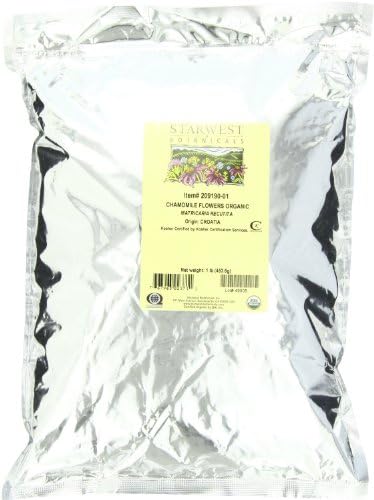 Starwest Botanicals Organic Chamomile Flowers (Croatia), 1-pound Bag Starwest Botanicals