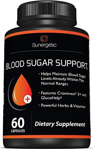 Premium Blood Sugar Support Supplement–Supports Healthy Blood Sugar Levels Already Within Normal Range – Includes Bitter Melon Extract, Vanadium, Chromium, Cinnamon, & Alpha Lipoic Acid-60 Capsules (Капсулы) Sunergetic